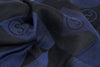 COSY WOOL LOGO SCARF | BLUE BLACK