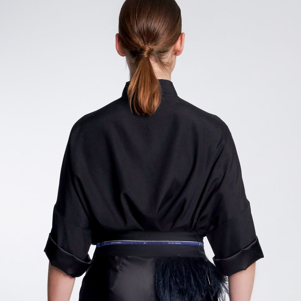 LOU SILK SHIRT | BLACK