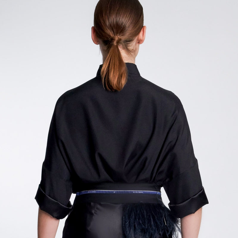 LOU SILK SHIRT | BLACK