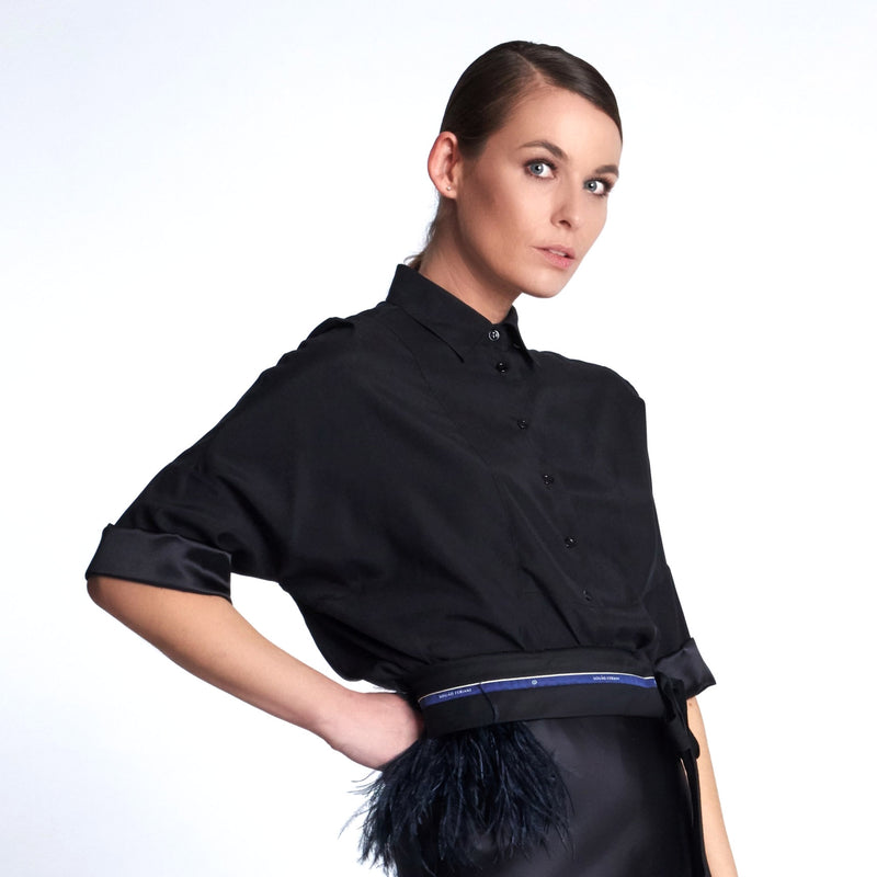LOU SILK SHIRT | BLACK