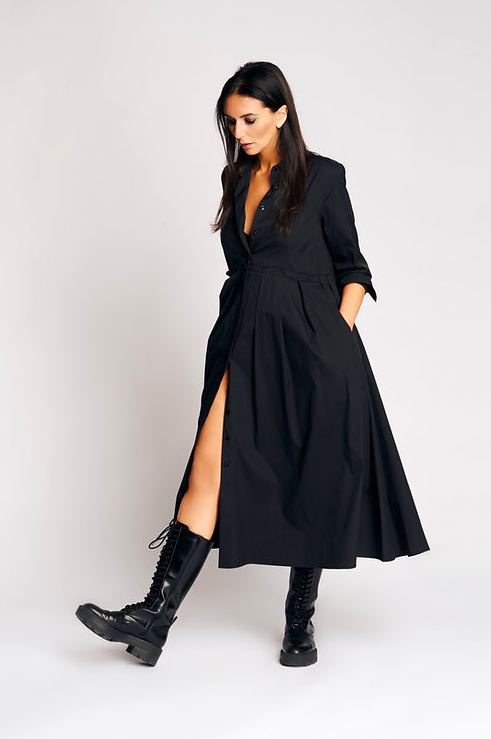 NANA DRESS COTTON | BLACK