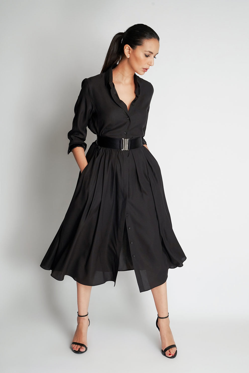 NANA SILK DRESS | BLACK