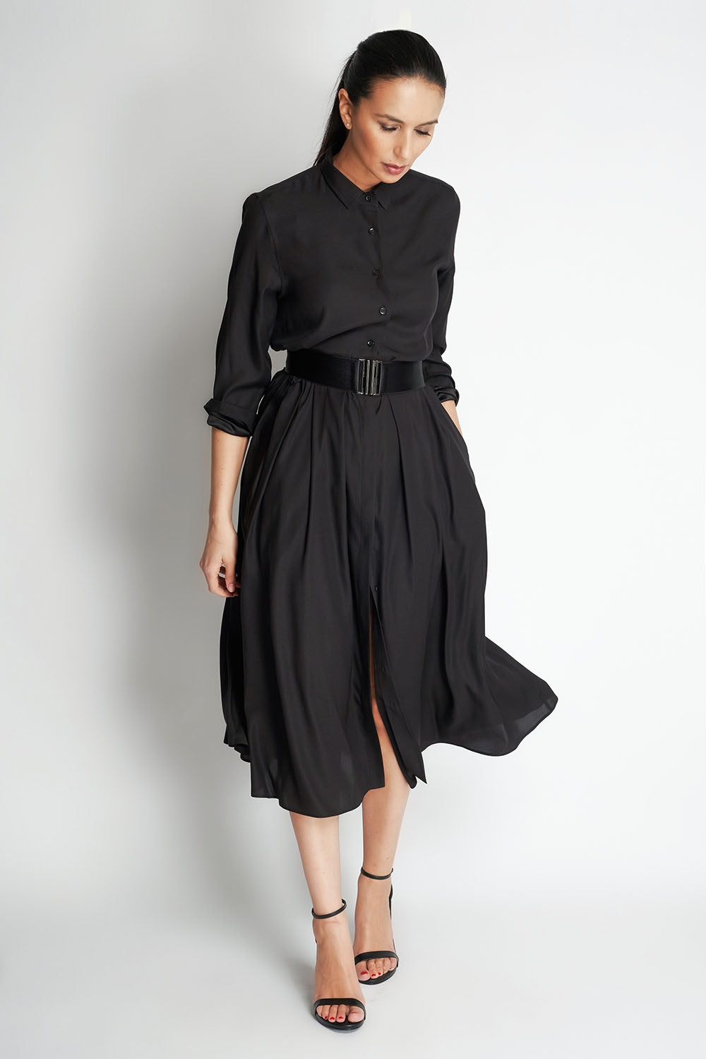 NANA SILK DRESS | BLACK