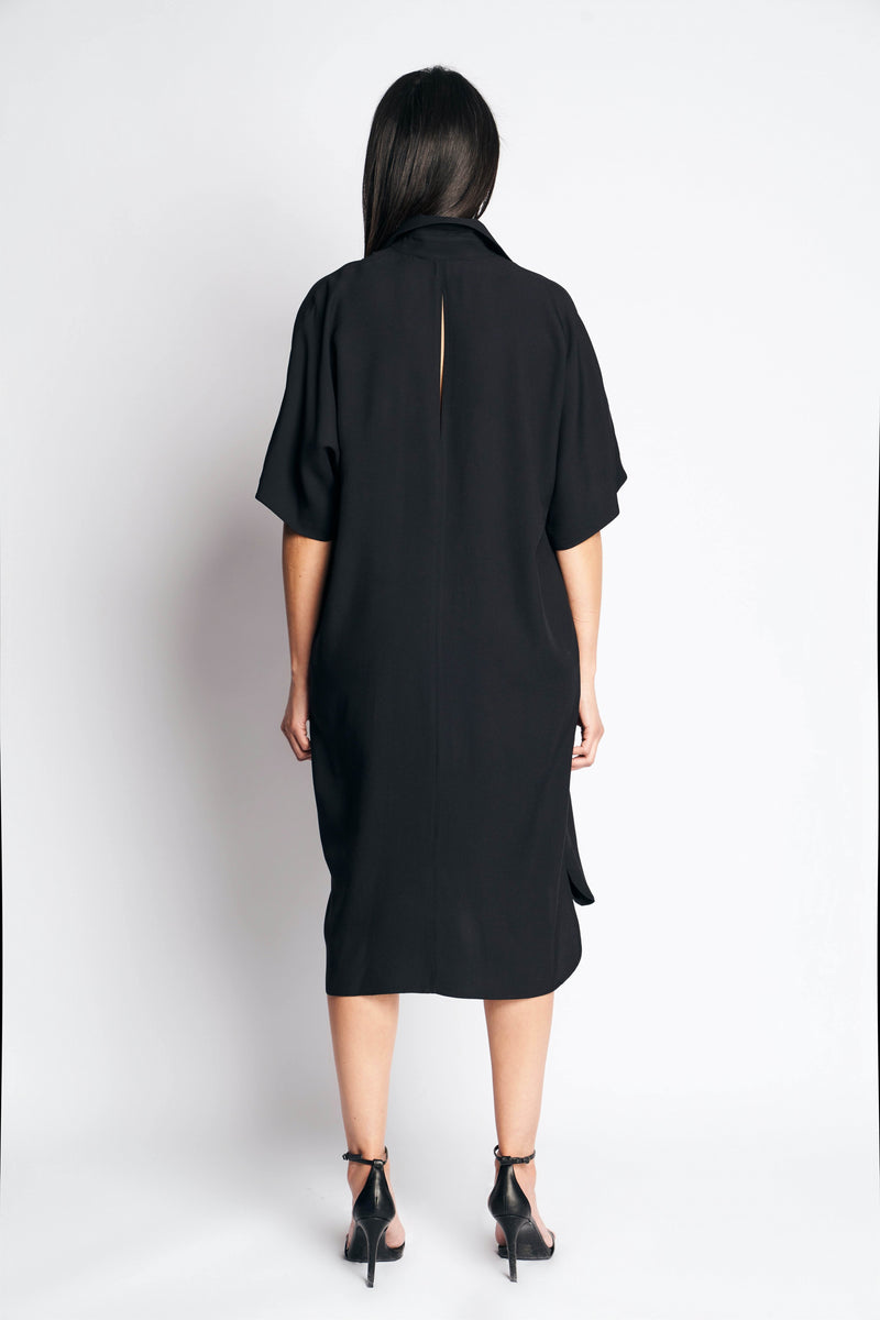 SARITA  DRESS + ELASTIC BELT | BLACK