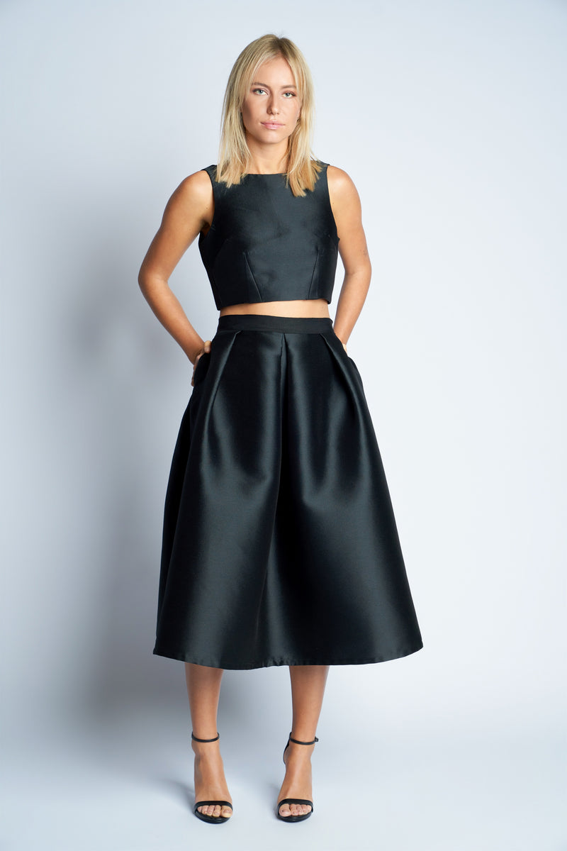 SAAR SKIRT STRUCTURE B | BLACK