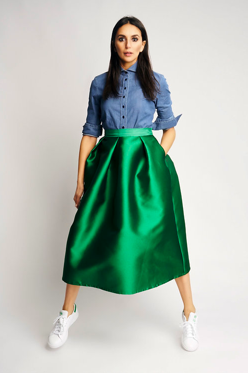 SAAR SKIRT STRUCTURE B | GREEN
