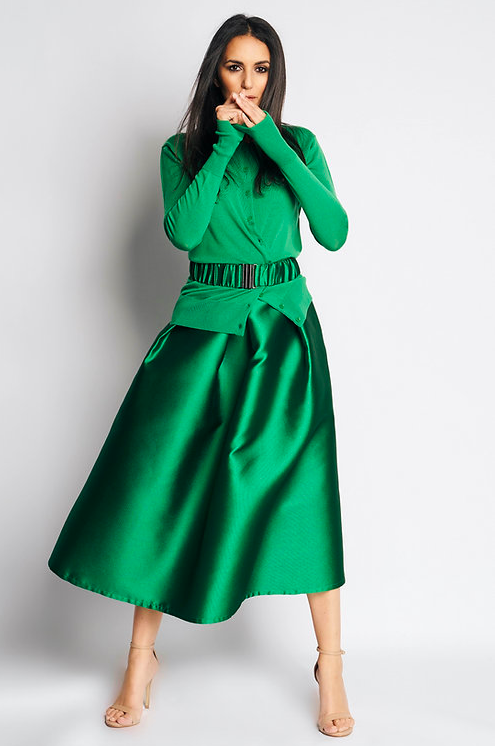SAAR SKIRT STRUCTURE B | GREEN