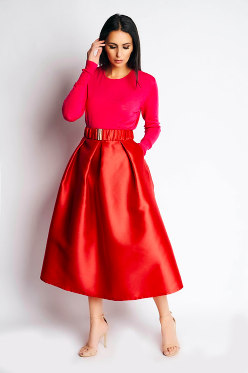 SAAR SKIRT STRUCTURE B | RED