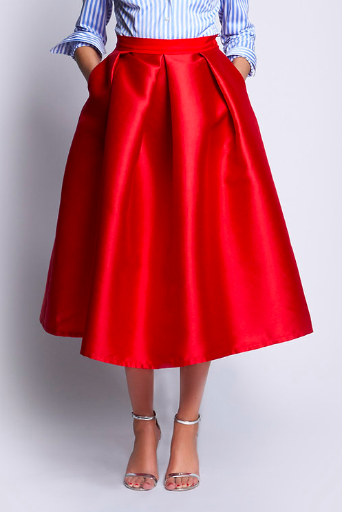 SAAR SKIRT STRUCTURE B | RED