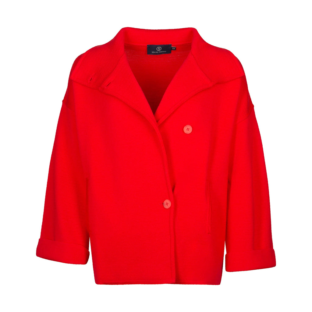 JAMILA MERINO WOOL JACKET XO | RED