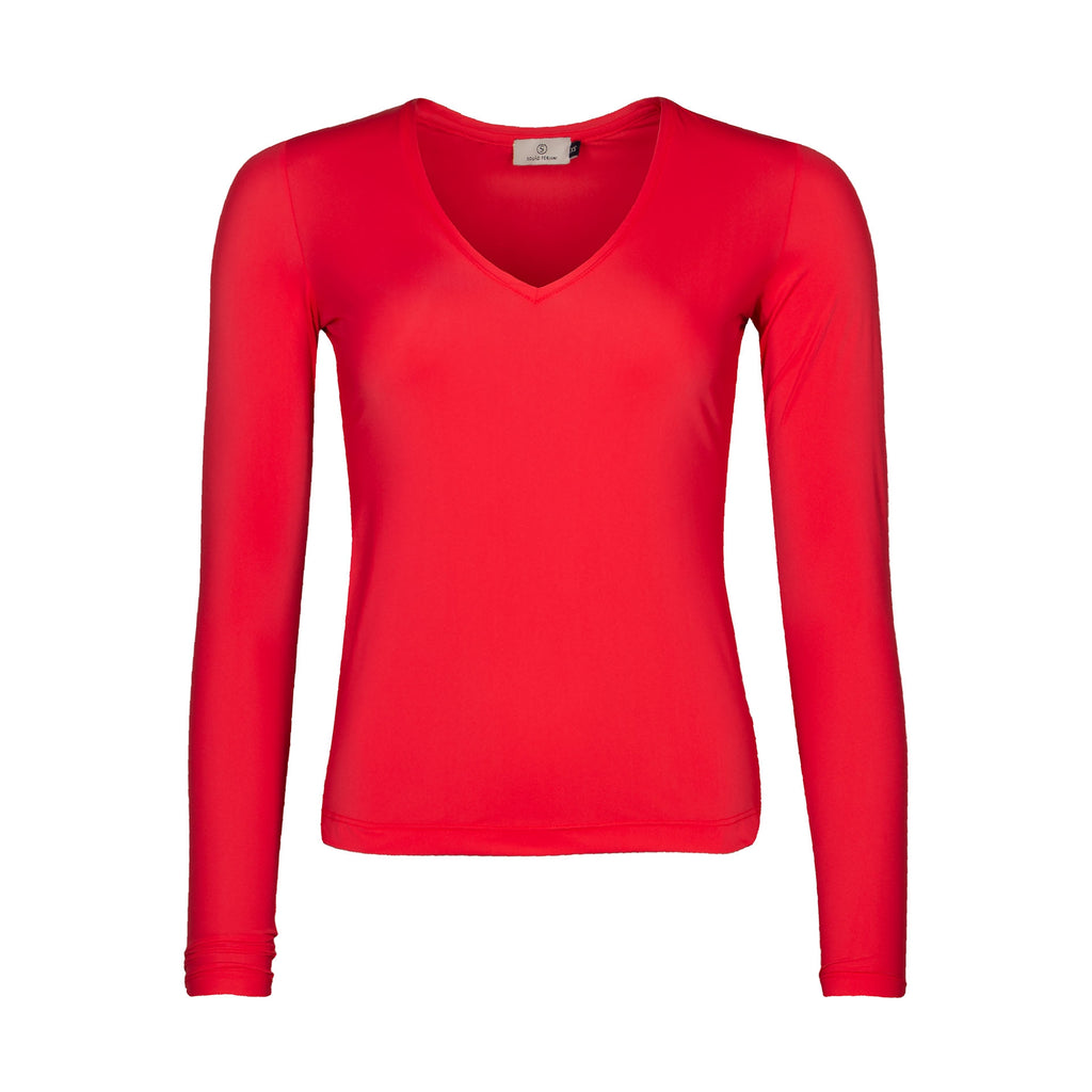 TINA V-NECK MAT | BRIGHT RED
