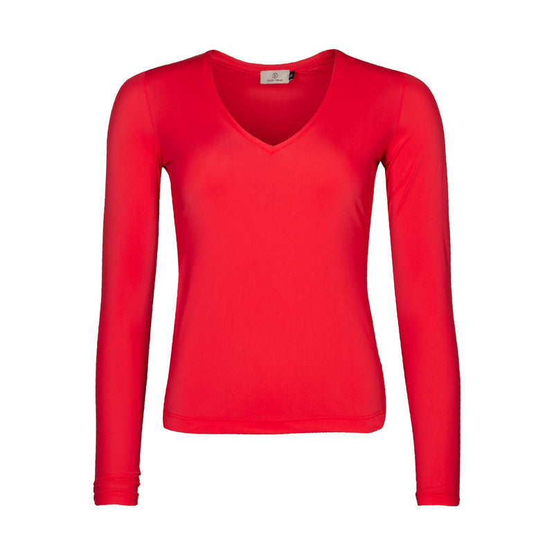 TINA V-NECK MAT | BRIGHT RED