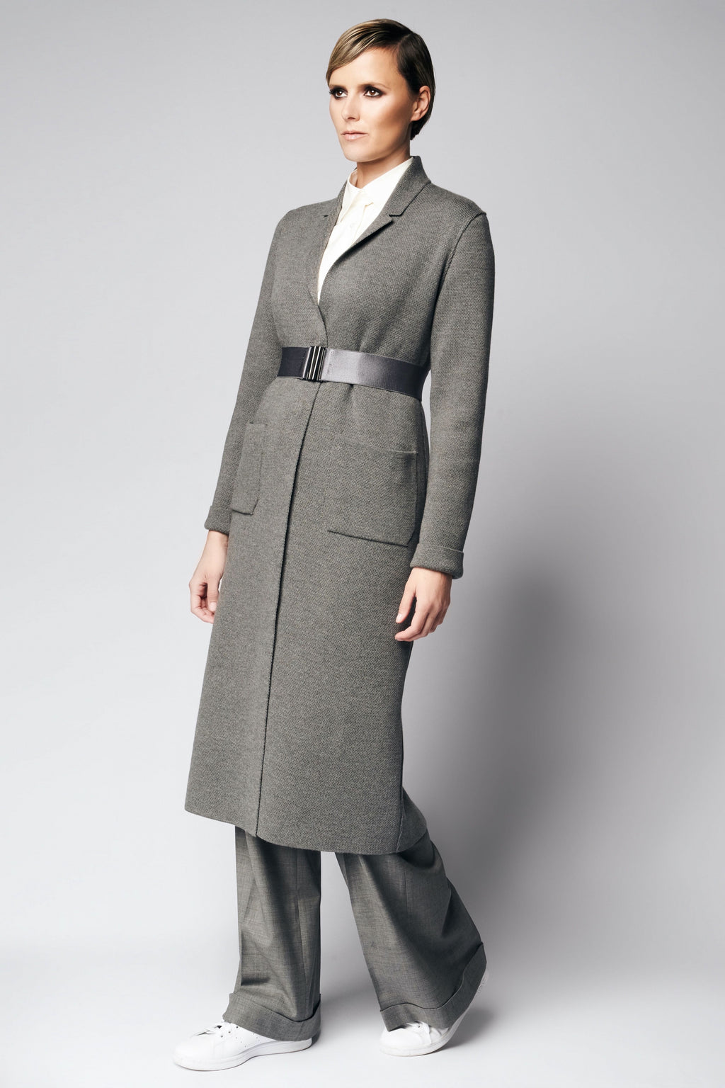 LORA MERINO WOOL JACKET XO | GREY MELANGE