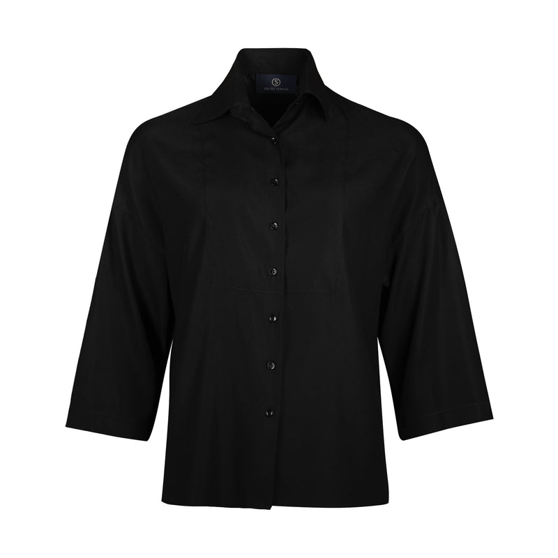 LOU SILK SHIRT | BLACK