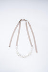 NECKLACE RIBBON IVORY PEARL | IVORY