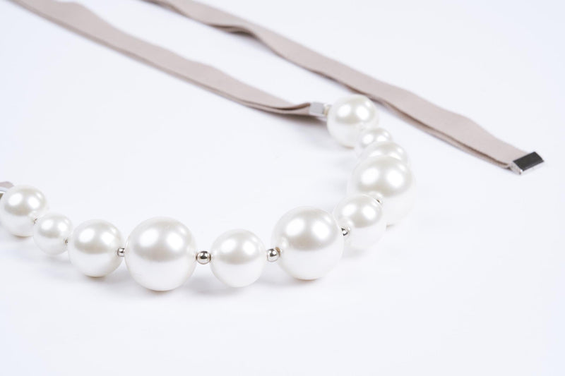 NECKLACE RIBBON IVORY PEARL | IVORY