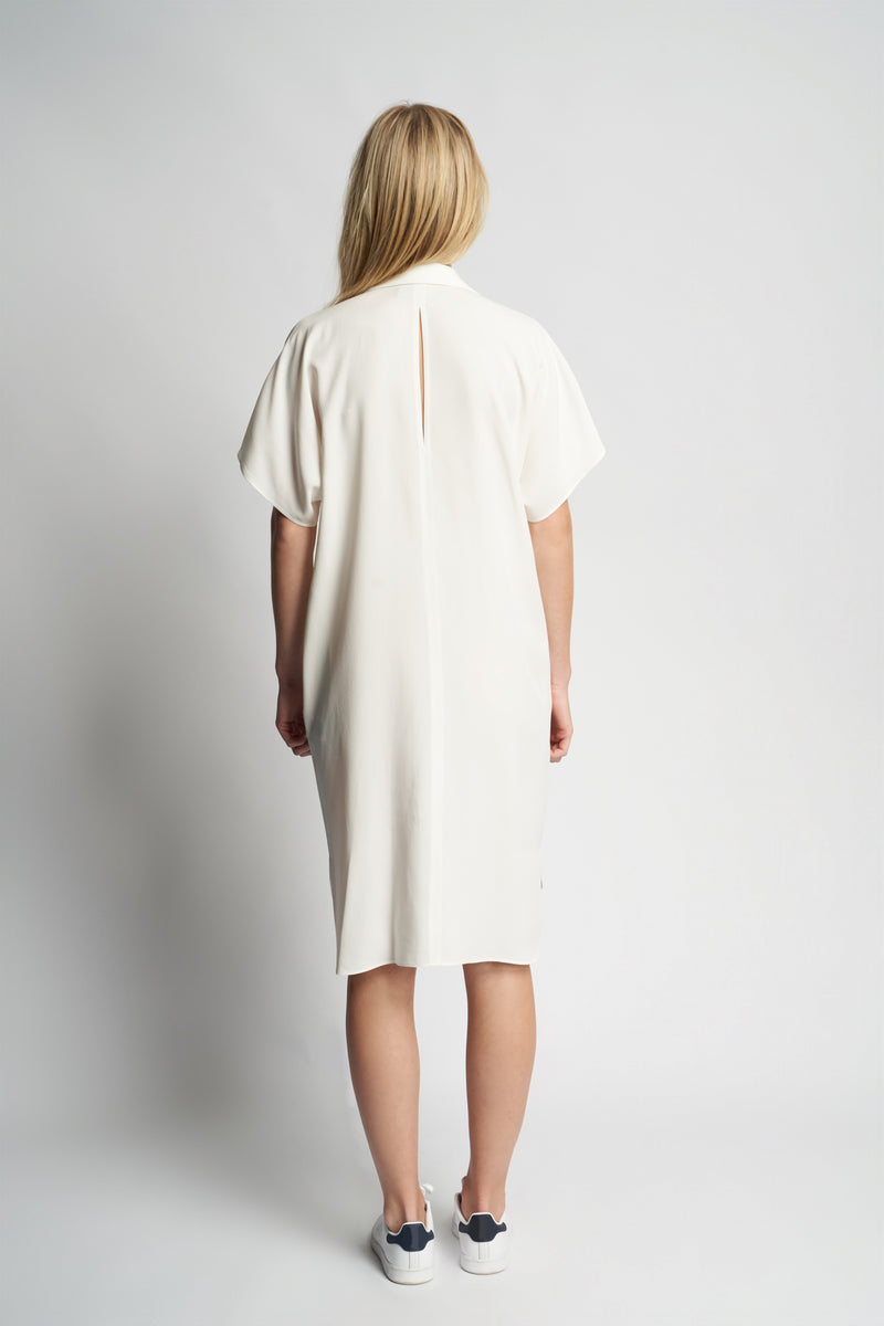 SARITA  DRESS + ELASTIC BELT | IVORY