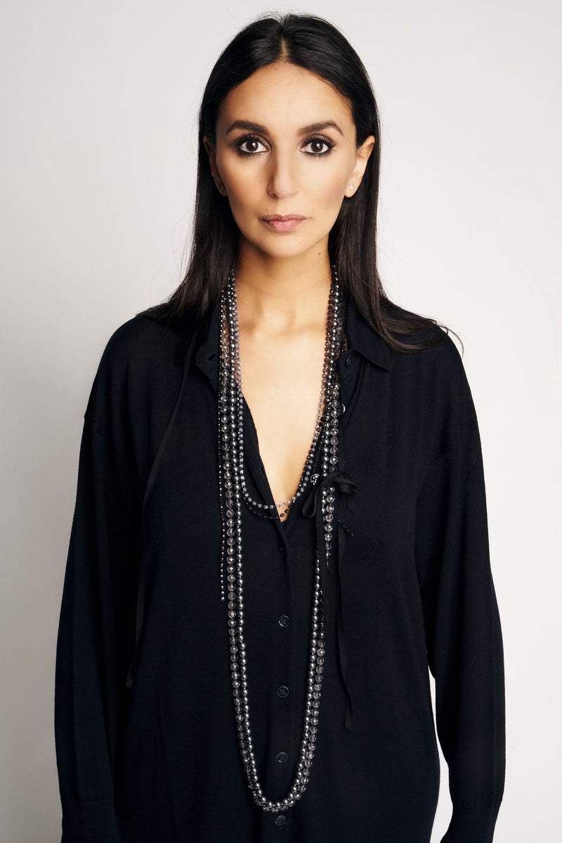 TUNICA MERINO WOOL DRESS | DARK BLUE