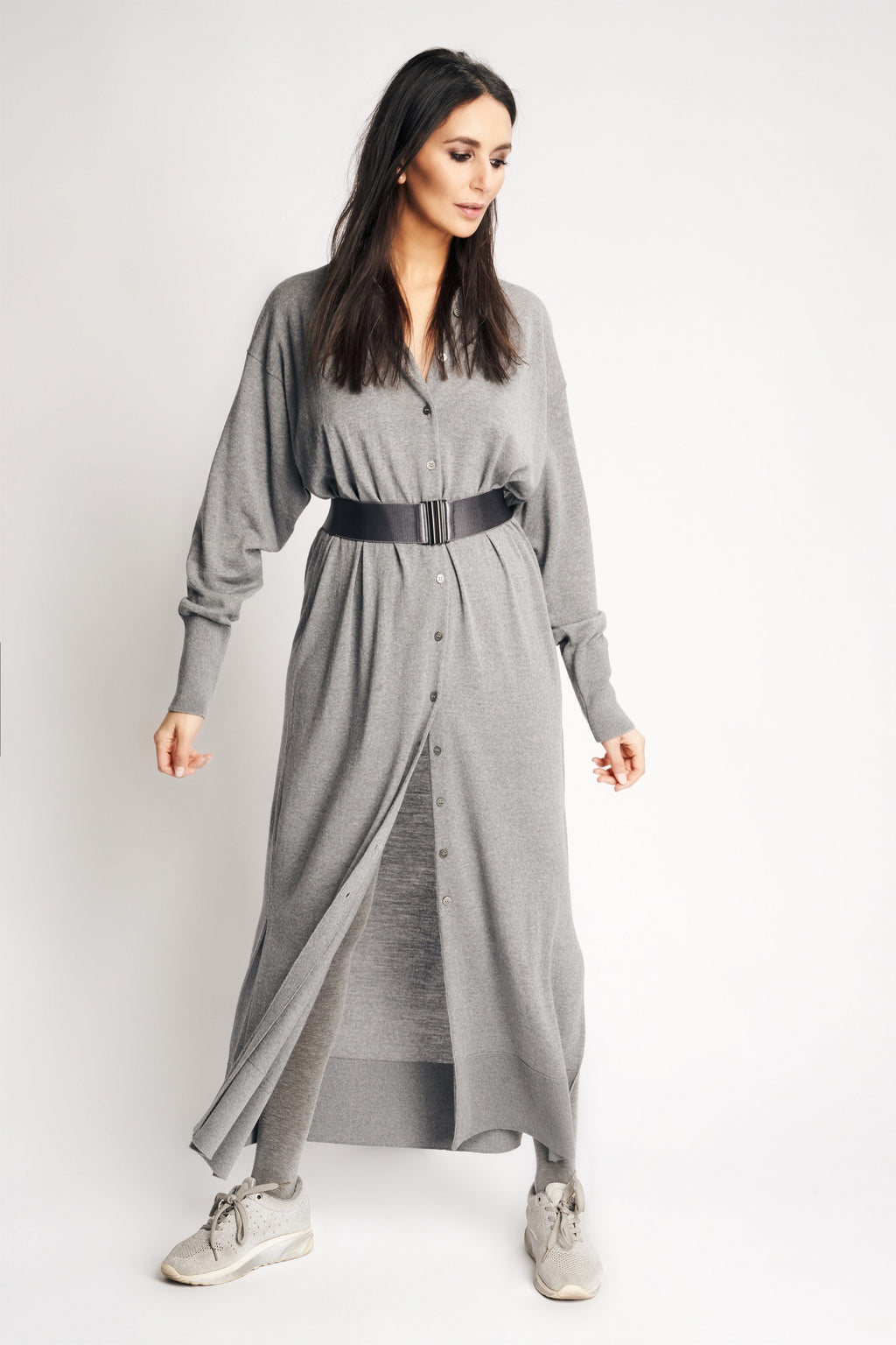 TUNICA MERINO WOOL DRESS | GREY MELANGE