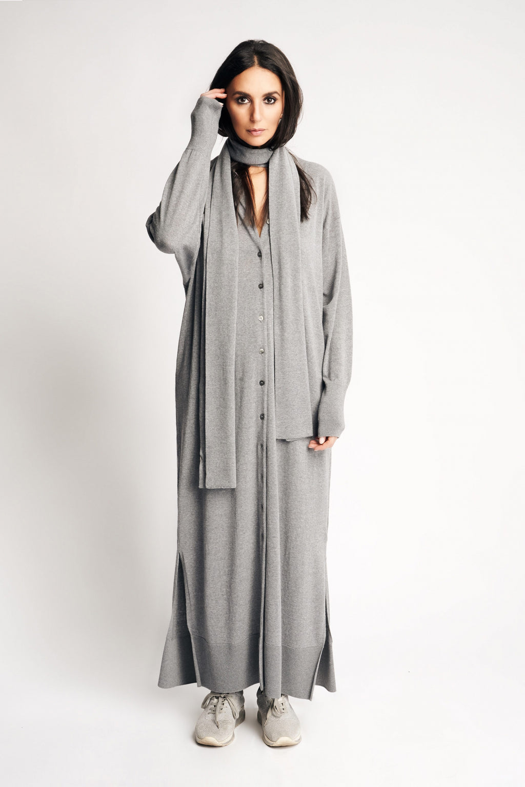 TUNICA MERINO WOOL DRESS | GREY MELANGE